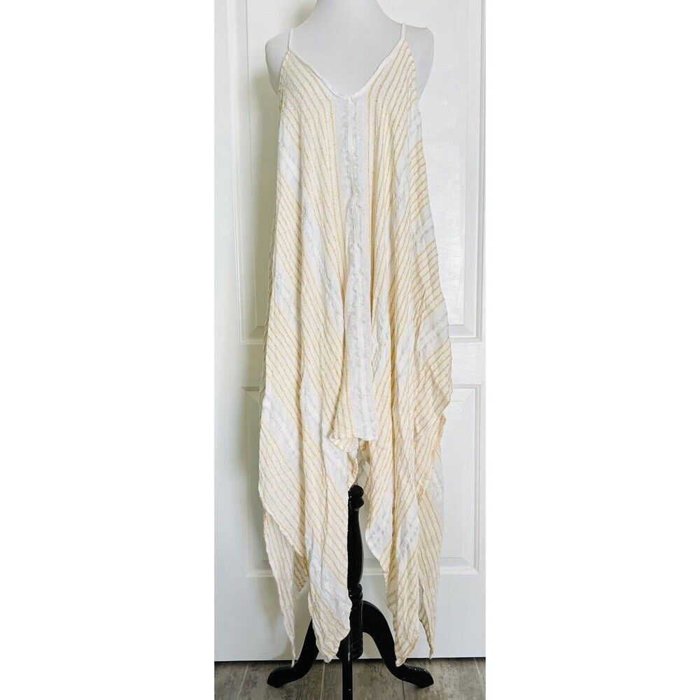VINCE CAMUTO White Gold Silver Beach Swimsuit Cover-Up Dress Designer OS M